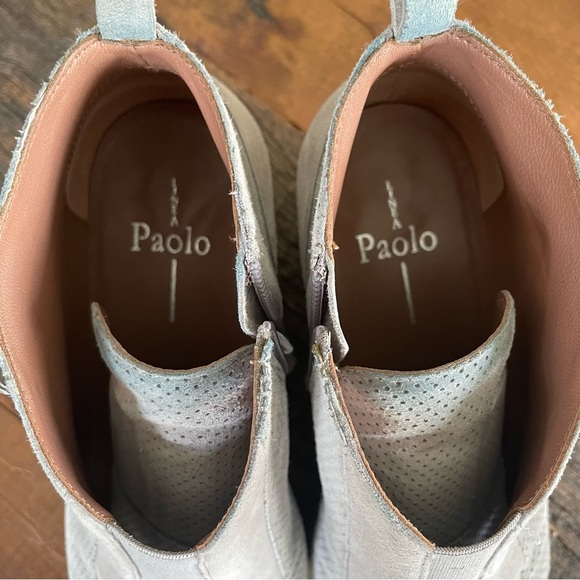 Paolo - grey perforated suede wedge sneakers, size 8 - Picture 5 of 7